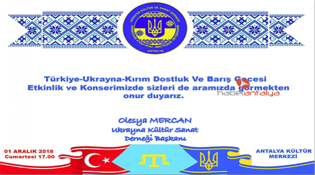 'Türk-Ukrayna-Kırım Gecesi' düzenlenecek