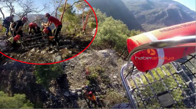 Ukraynalı kadın helikopterle kurtarıldı