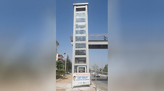 Üst geçitlere asansörlü çözüm