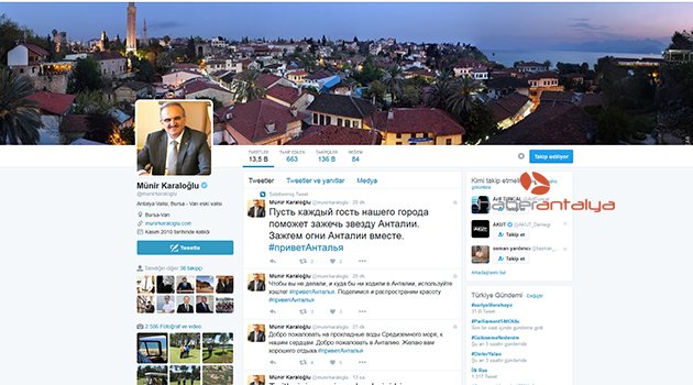 VALİ KARALOĞLU SOSYAL MEDYADAN RUSÇA SESLENDİ