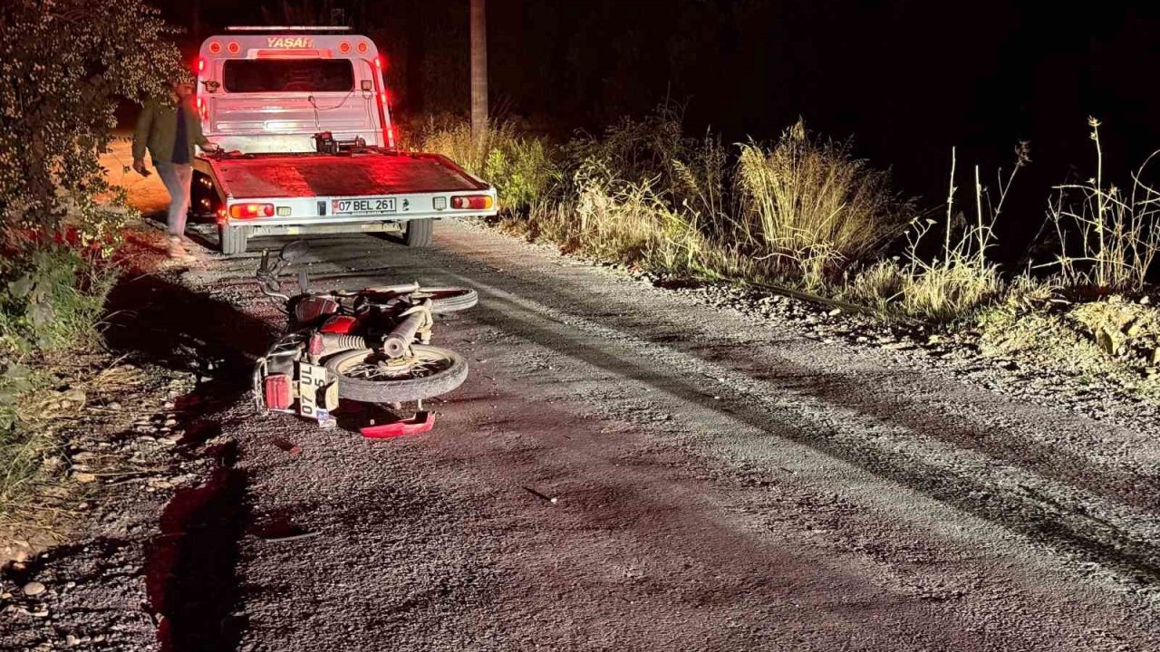 Gazipaşa’da devrilen motosikletin alkollü sürücüsü yaralandı
