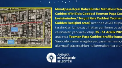 Teoman Paşa Caddesi'nin bir kısmı 1 hafta trafiğe kapalı