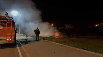 Gazipaşa’da çalılık yangını itfaiye ekiplerince söndürüldü