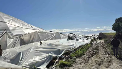 Manavgat’ta hortumdan zarar gören bölgelerde hasar tespit çalışması yapıldı