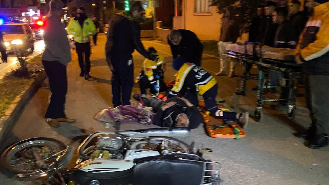 Motosiklet otomobile çarptı: 1 yaralı