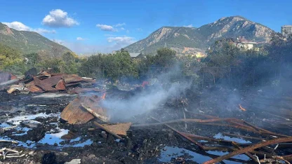 Alanya’da depo yakınındaki yangın korkuttu