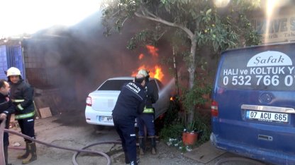 15 gün önce taşıdığı işyeri gözlerinin önünde küle döndü