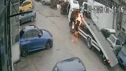 Değiştirilmek istenen akü alev aldı