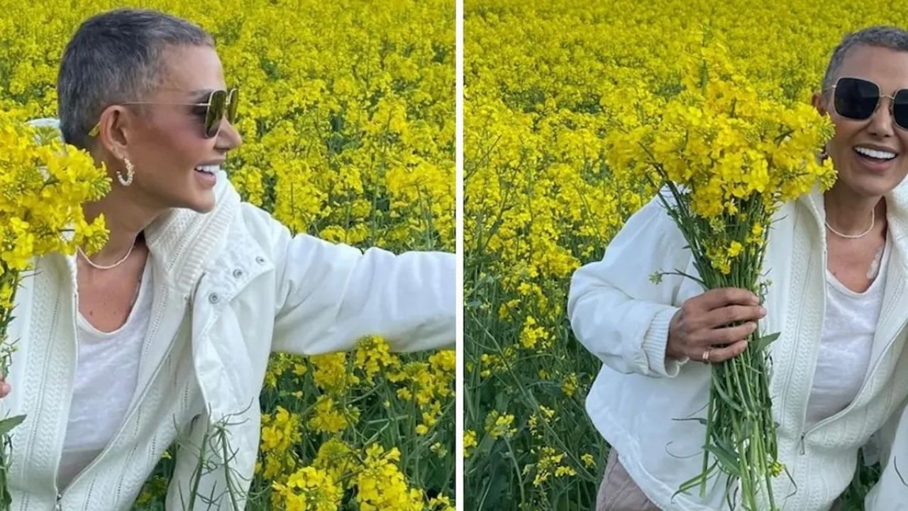 Meme kanseri tedavisi gören Serap Paköz aradığını doğada buldu; sarı çiçek topladı