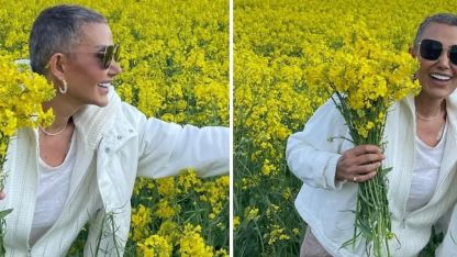 Meme kanseri tedavisi gören Serap Paköz aradığını doğada buldu; sarı çiçek topladı