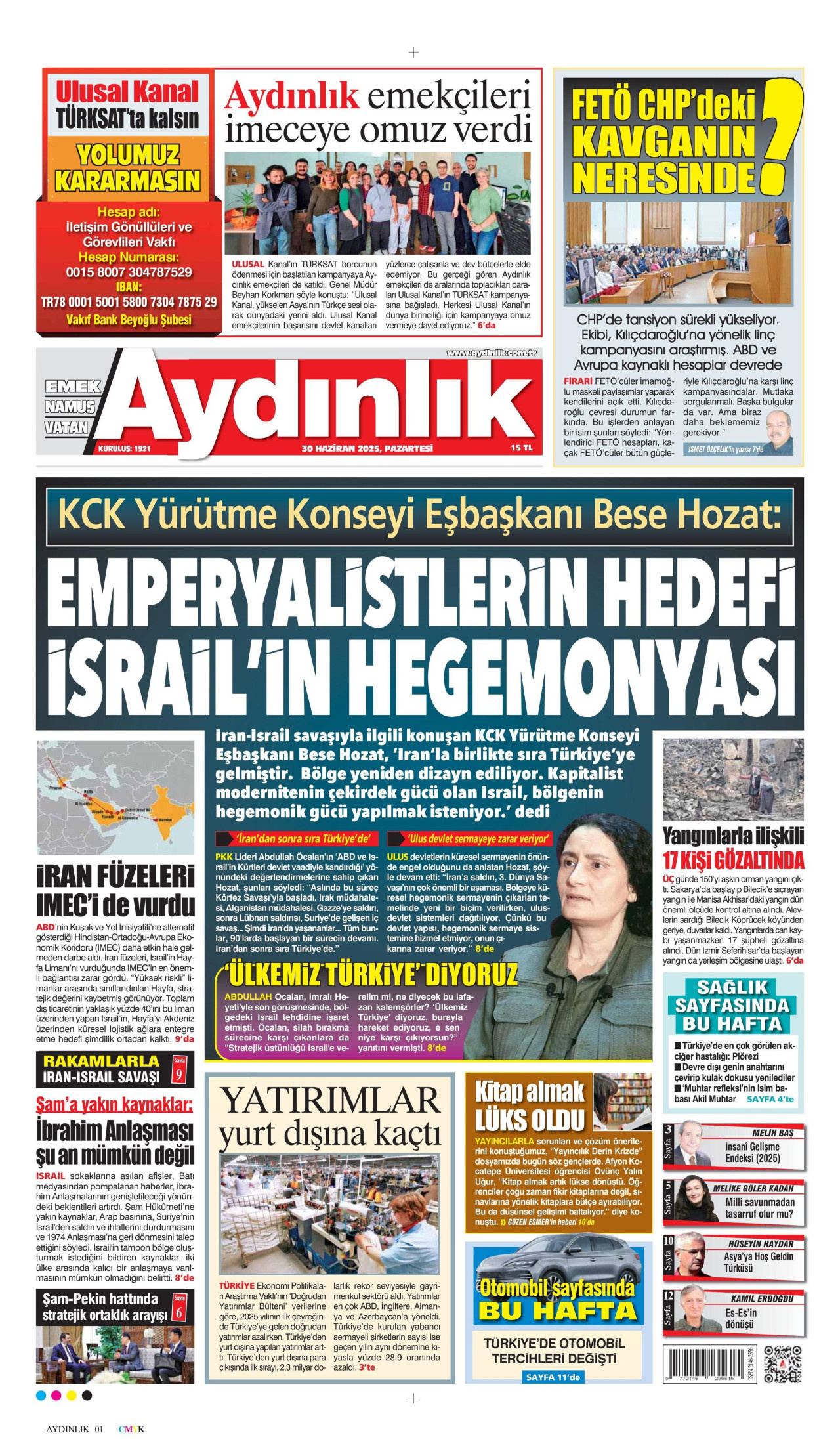 AYDINLIK GAZETESİ Gazete Manşeti