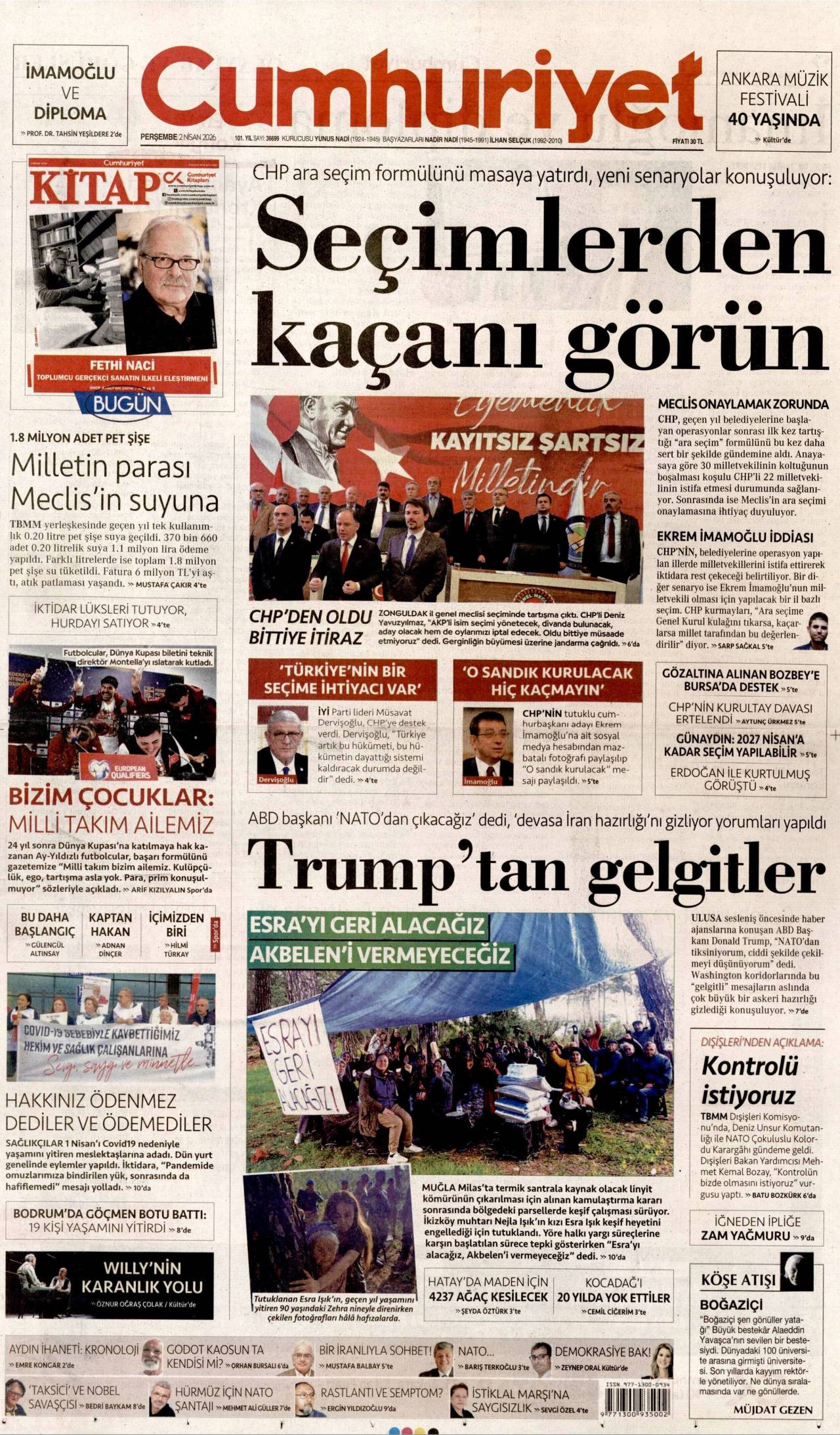 Cumhuriyet Gazetesi Gazete Manşeti