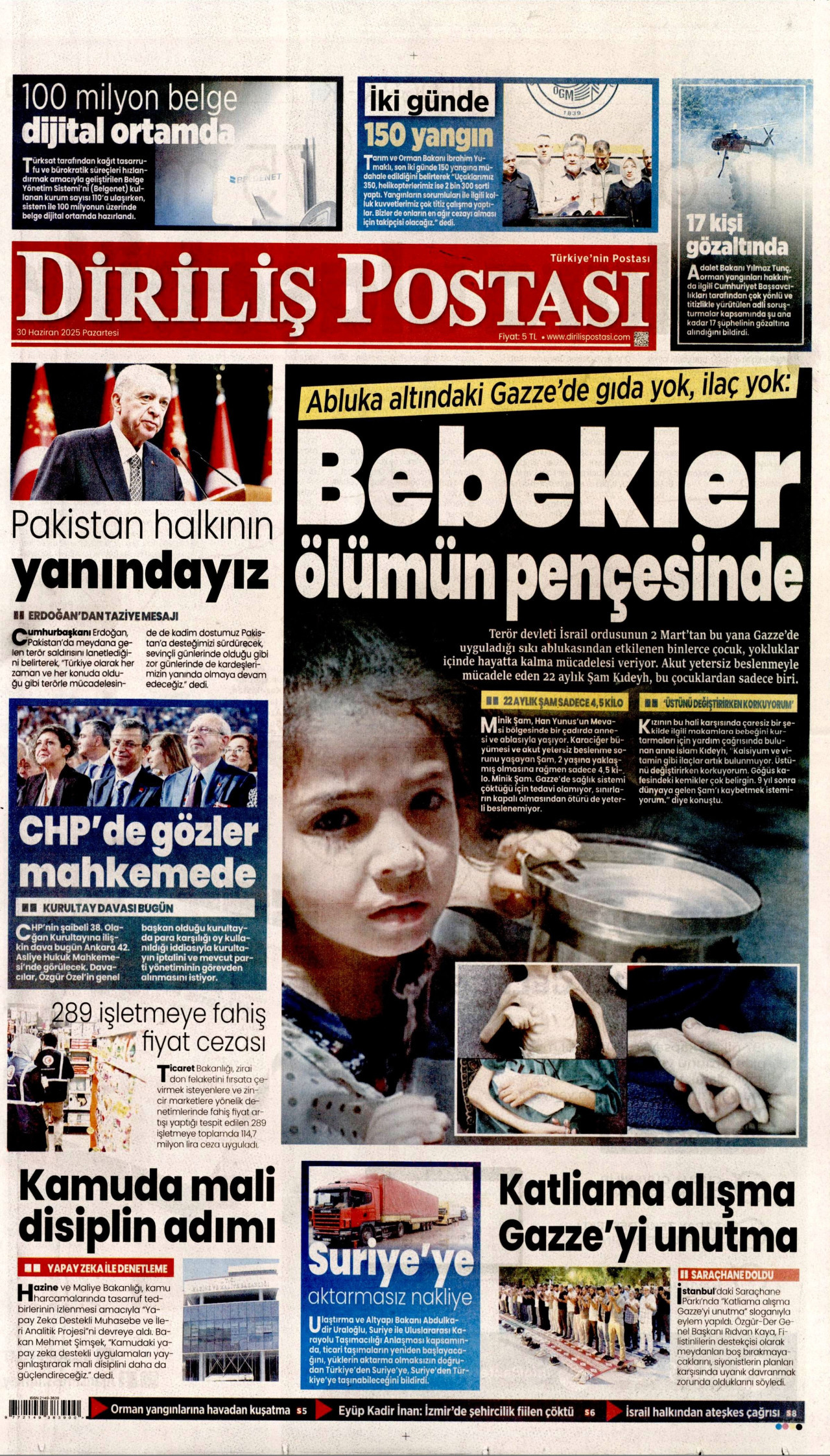 DİRİLİŞ POSTASI Gazete Manşeti