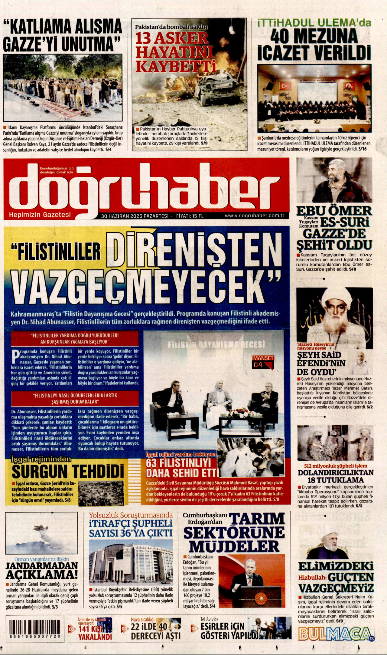 DOĞRU HABER Gazete Manşeti