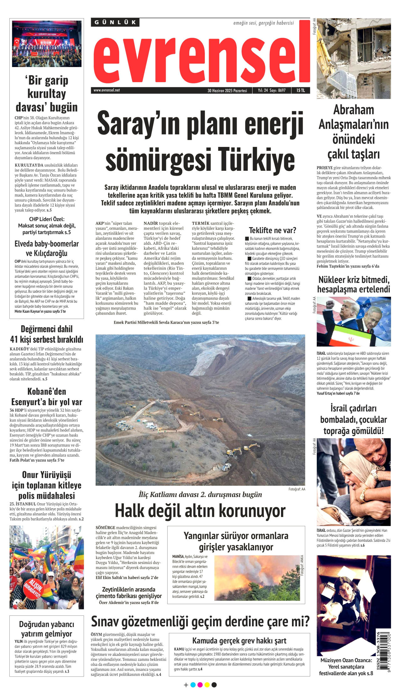 EVRENSEL Gazete Manşeti