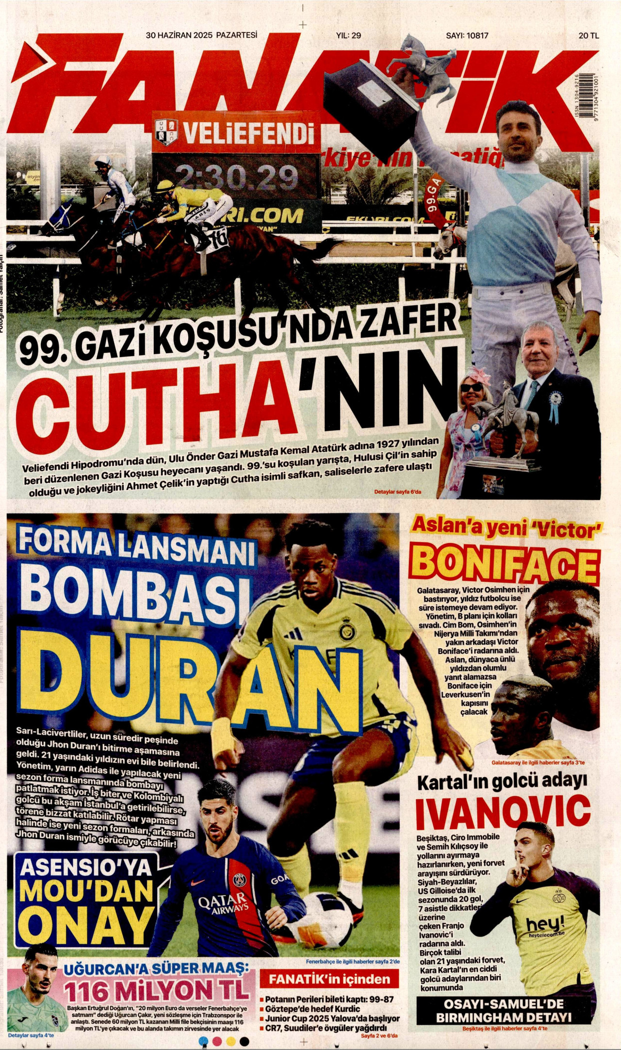 FANATİK Gazete Manşeti