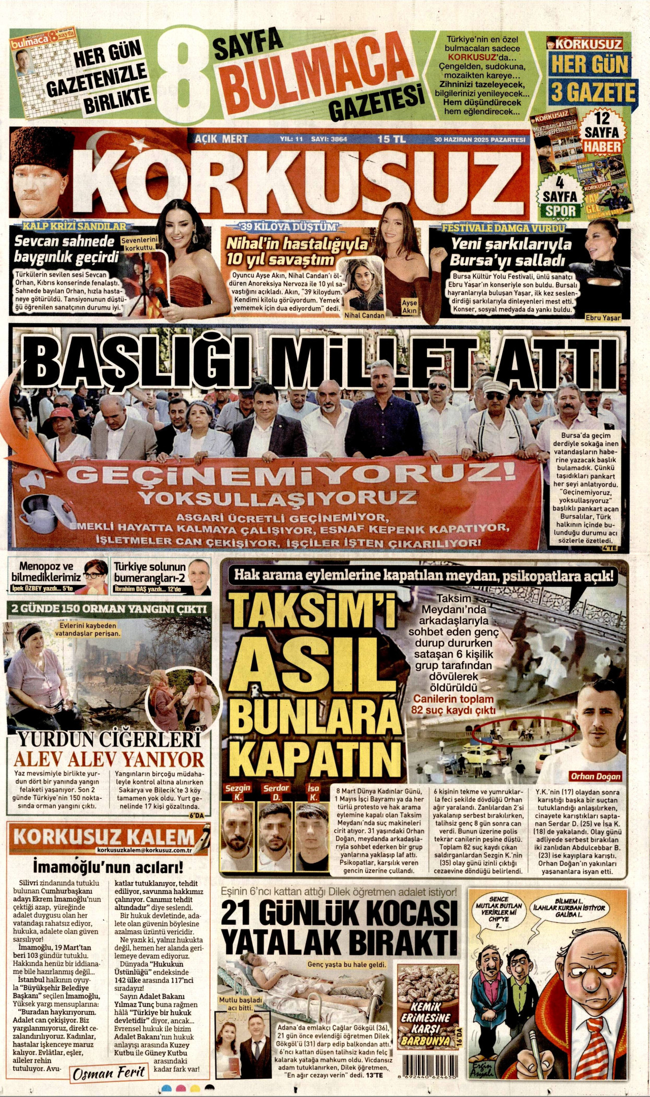 KORKUSUZ Gazete Manşeti