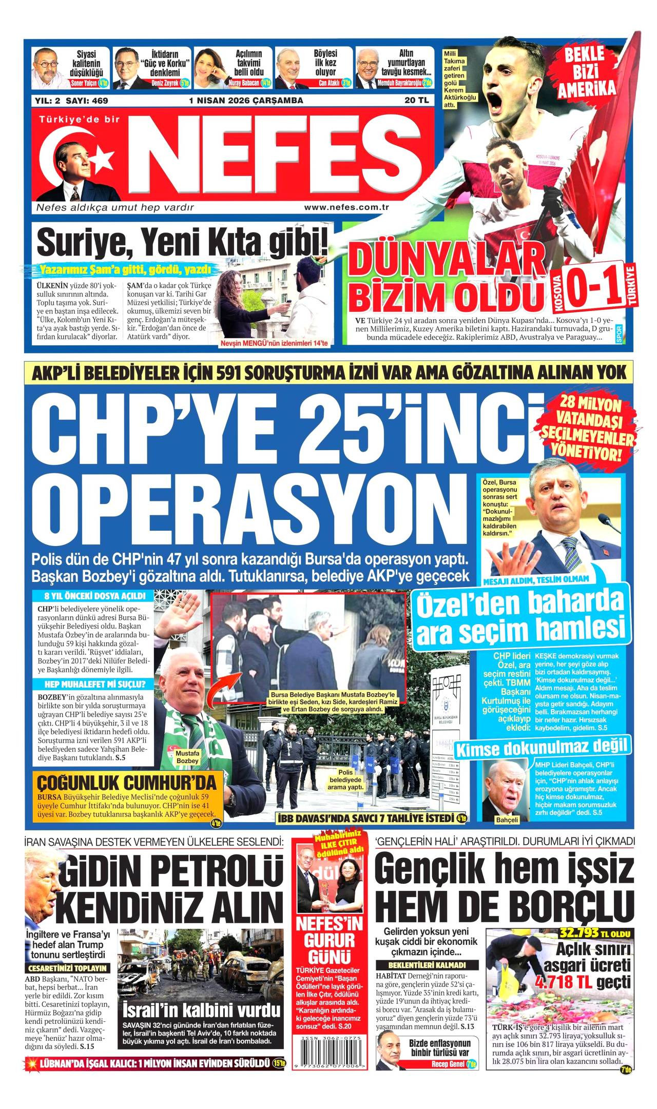 Nefes Gazetesi Gazete Manşeti