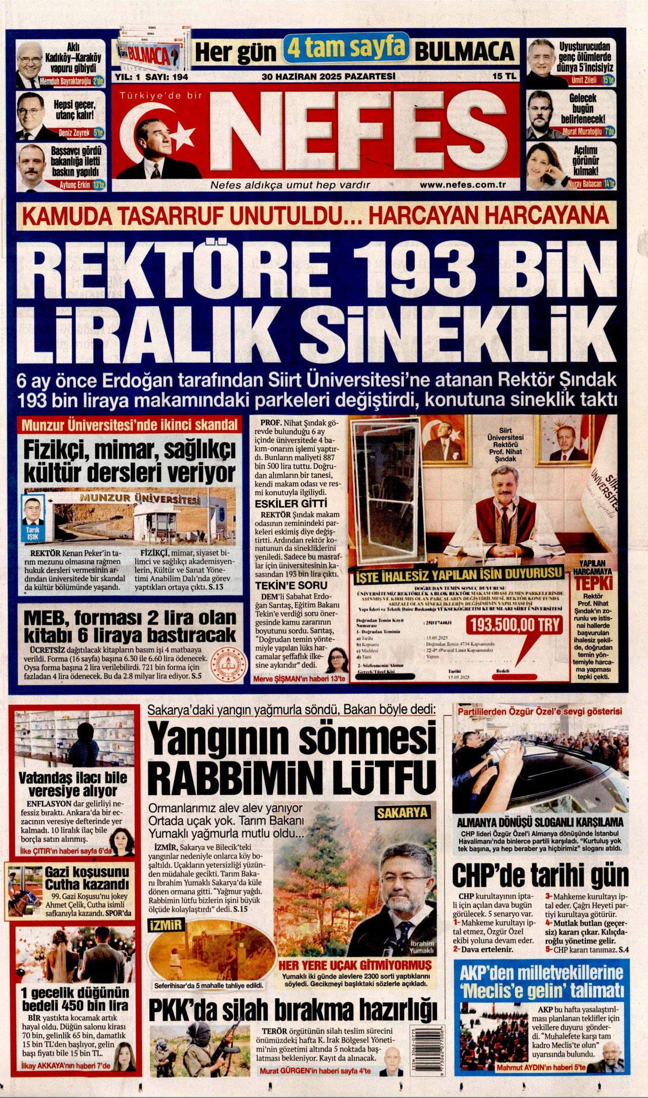 NEFES Gazete Manşeti