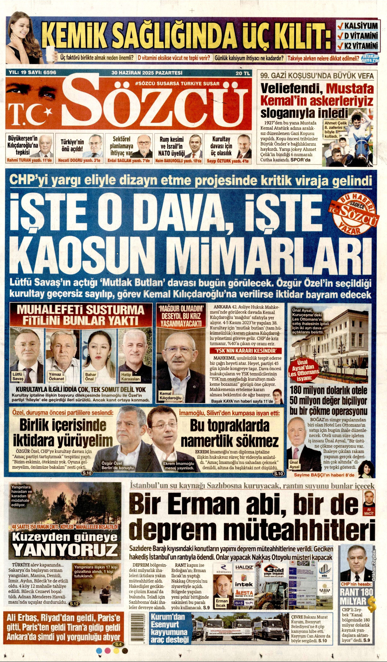 SÖZCÜ Gazete Manşeti