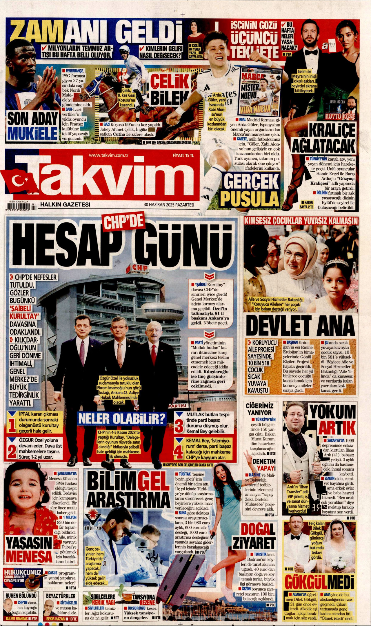 TAKVİM Gazete Manşeti